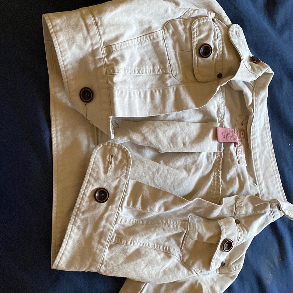 Original STAR Jean brand size small cropped cream with brown button jean jacket